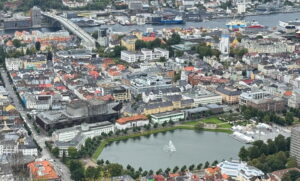 Aerial view of Bergen, Norway