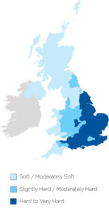 Map of UK water hardness